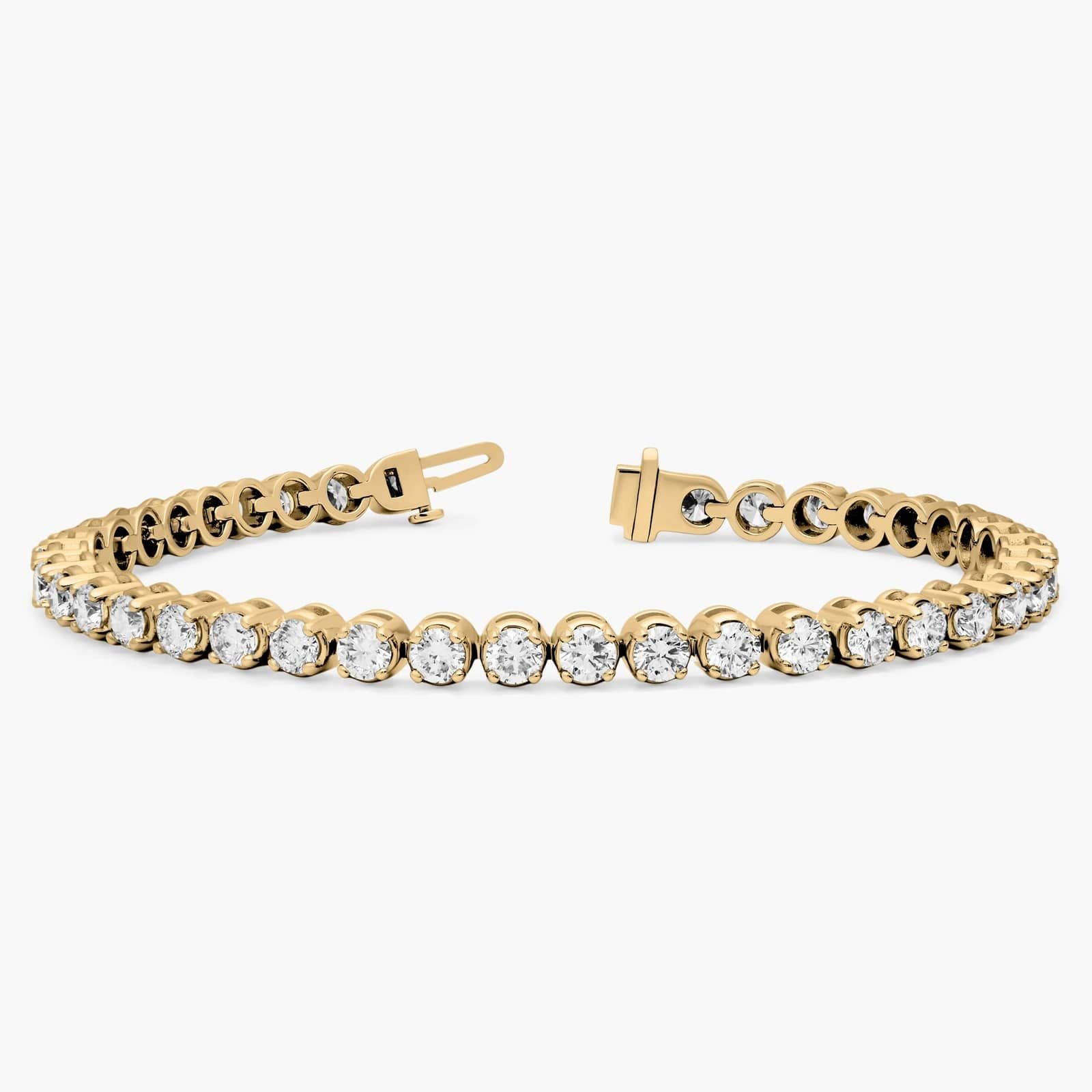 7 " Four Prong Lab-Grown Diamond Tennis Bracelet In 14K Yellow Gold